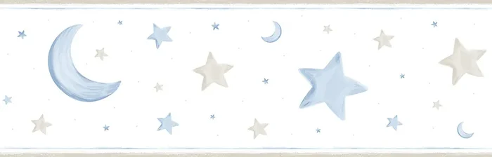 cenefa autoadhesiva estrellas azul y beige de Sanders & Sanders – 640483
