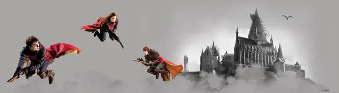 cenefa autoadhesiva Harry Potter Colegio Hogwarts gris y rojo de Sanders & Sanders – 601325