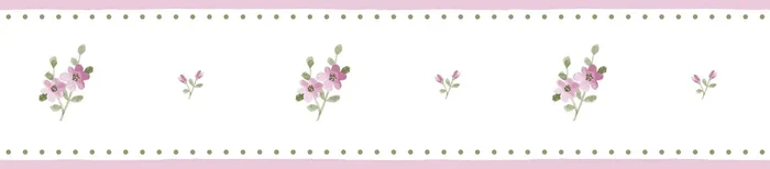 cenefa de papel pintado flores rosa viejo y blanco de Sanders & Sanders – 640437