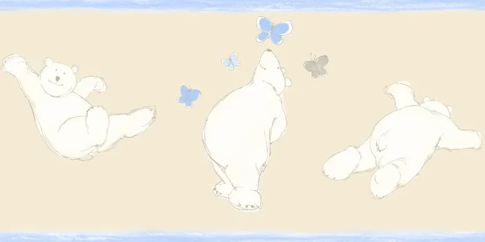 cenefa de papel pintado osos beige de ESTAhome – 177301
