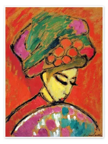 Chica con sombrero de flores de Alexej von Jawlensky Master Collection