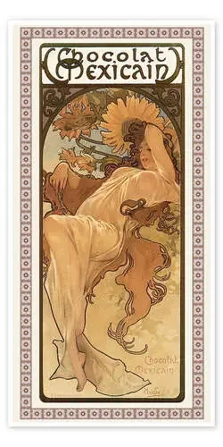 Chocolat Mexicain, otoño de Alfons Mucha Master Collection
