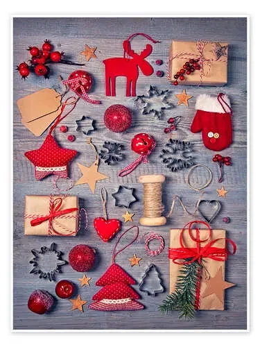 Christmas deco auf dem wooden background de Elena Schweitzer