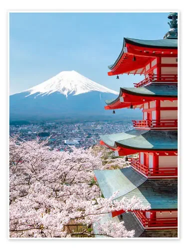 Chureito Pagoda with Fuji and cherry blossoms de Jan Christopher Becke