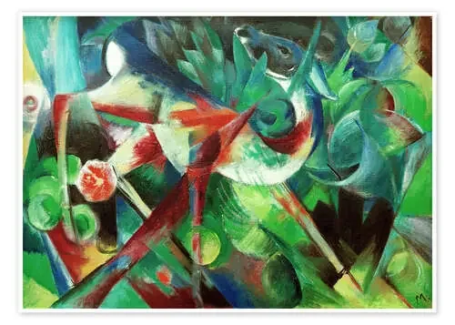 Ciervos en el jardín de flores de Franz Marc akg-images