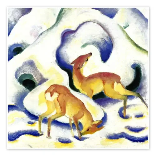 Ciervos en la nieve de Franz Marc Master Collection