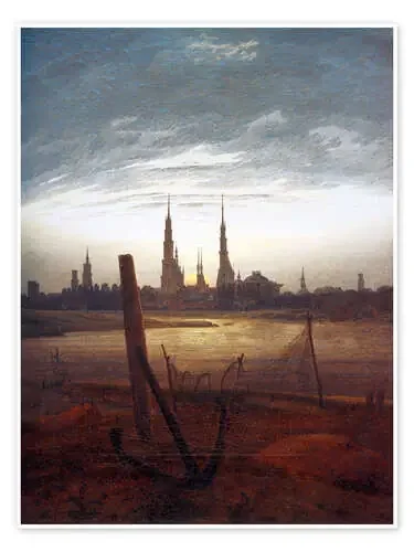 City at Moonrise de Caspar David Friedrich akg-images