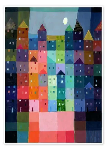 Ciudad cúbica a la luz de la luna de Eugen Stross