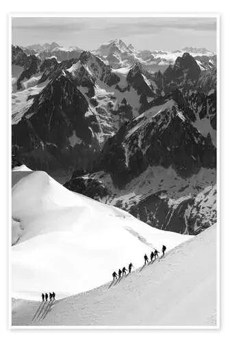 Climbers on snowy mountains of Mont Blanc Massif de Peter Richardson Robert Harding