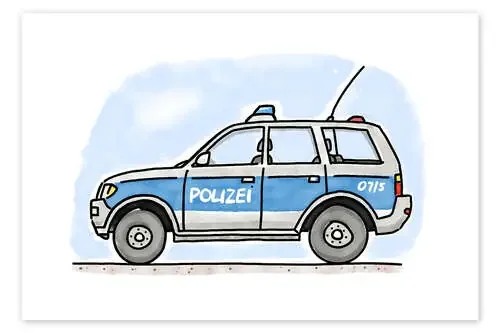 Coche de policía de Hugo de Hugos Illustrations
