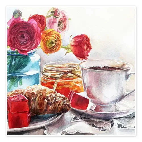 Coffee and croissant breakfast de Maria Mishkareva