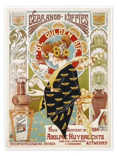 Coffee Shop Advert – Art Nouveau Café Nook Vintage Archive