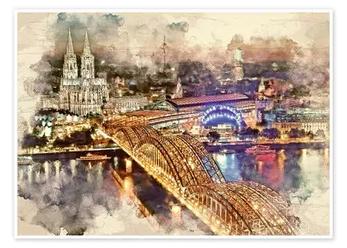 Cologne Skyline Cologne Cathedral I de Peter Roder