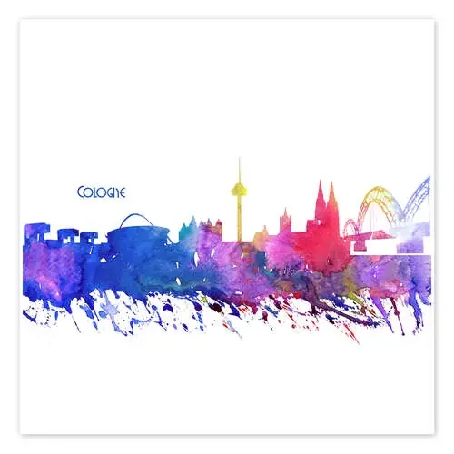 Cologne Skyline Silhouette Impressionistic Blast de M. Bleichner