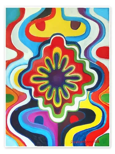 Colorful abstract flower de Diego Manuel Rodriguez
