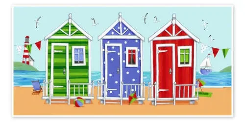 Colorful beach huts de Peter Adderley MGL Licensing