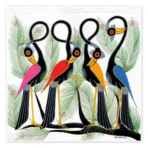 Colorful Crane force de Chiwaya Tanzania Art & Licensing