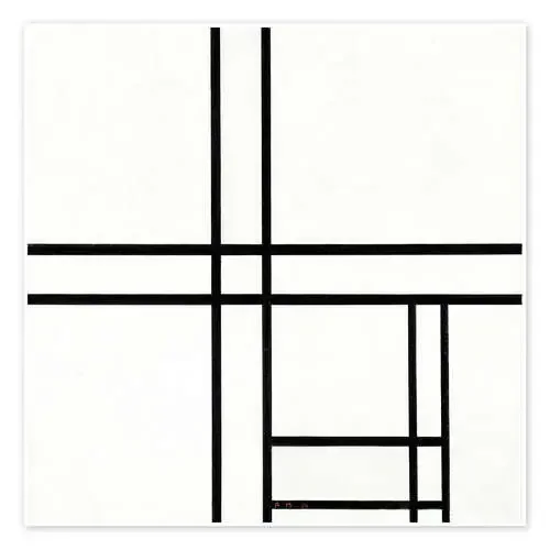 Composición en blanco y negro de Piet Mondrian Master Collection