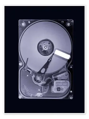 Computer hard disk, simulated X-ray de Mark Sykes Science Photo Library
