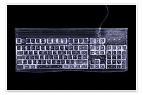 Computer keyboard, simulated X-ray de Mark Sykes Science Photo Library