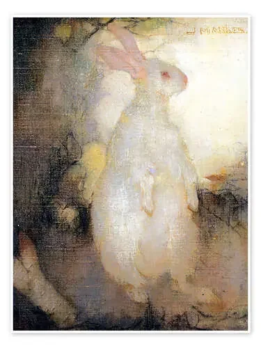 Conejo blanco, de pie de Jan Mankes Master Collection