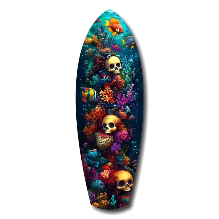 Coral Depths Skulls of the Sea Glass Wall Art – 12 » X 35 «