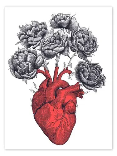 Corazon con peonias de Valeriya Korenkova