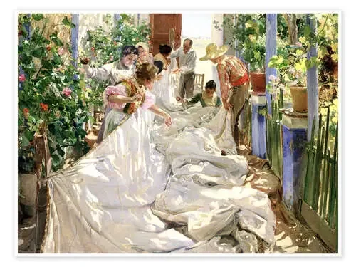 Cosiendo la vela de Joaquín Sorolla y Bastida Master Collection