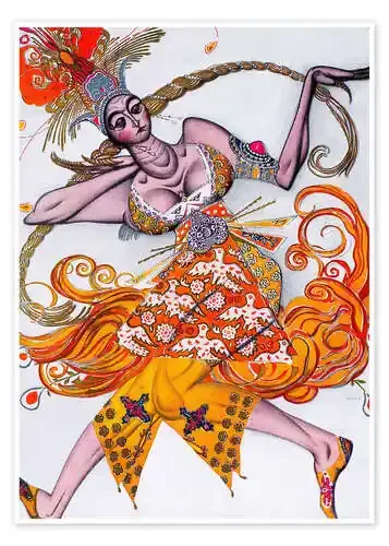 Costume Design for a dance of the Diaghilev Ballet de Leon Nikolajewitsch Bakst Bridgeman Images