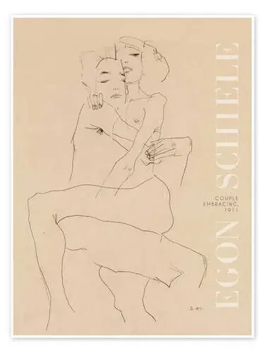 Couple embracing, 1911 de Egon Schiele Exhibition Posters