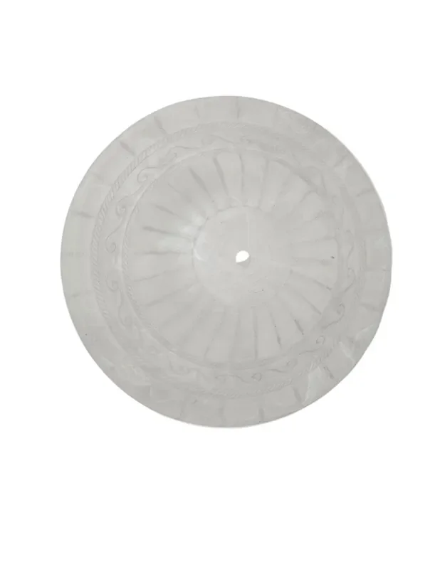 Cristal Plato de 30 Greca Blanca Taladro 1CM
