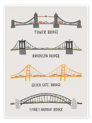Cuatro puentes famosos de Fox & Velvet