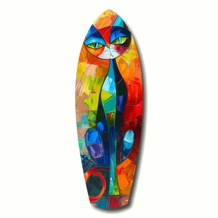Cubic Cat Glass Wall Art – 12 » X 35 «