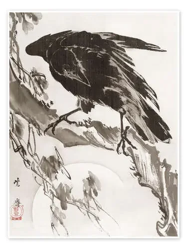 Cuervo y la Luna de Kawanabe Kyosai Master Collection