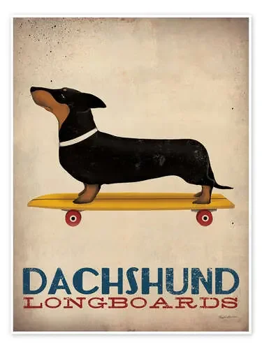 Dachshund Longboards de Ryan Fowler Wild Apple Graphics