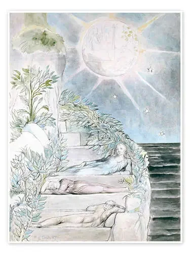 Dante and Statius Sleeping with Virgil Watching de William Blake Master Collection