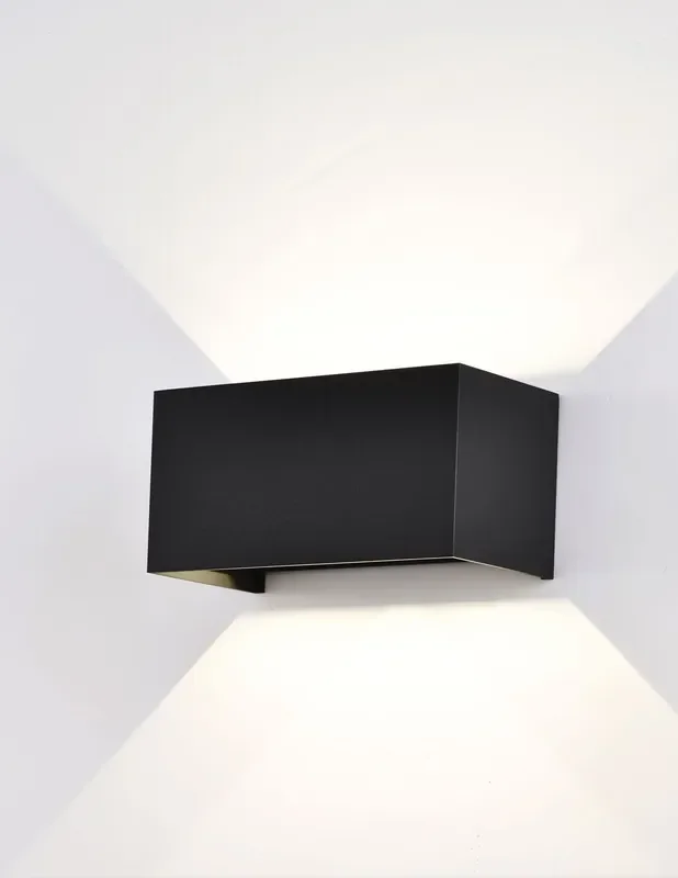 Davos Aplique Doble Luz Dimable Negro 2700K