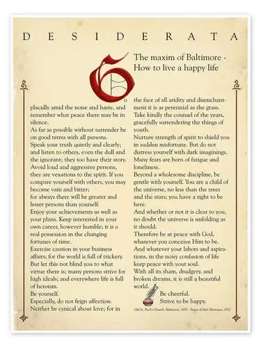 Desiderata (inglés) I de Dirk H. Wendt