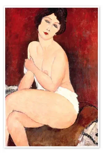 Desnudo sentado en un diván de Amedeo Modigliani ARTOTHEK