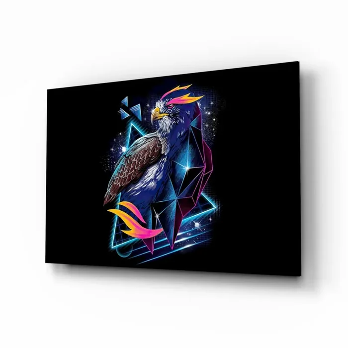 Diamond Hawk Glass Wall Art – 28.5 » x 18 «