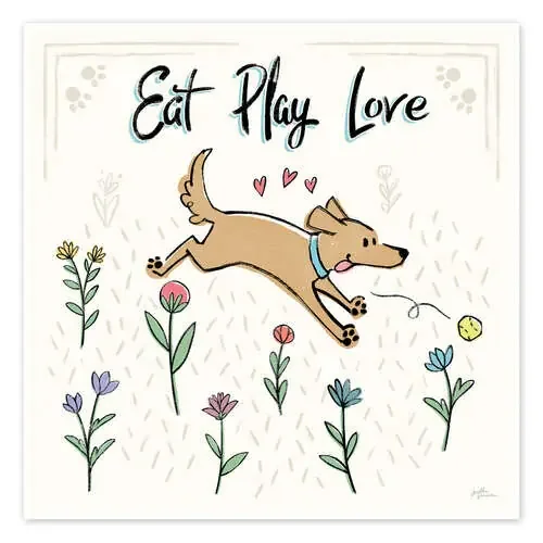 Dogs in the Garden II de Janelle Penner Wild Apple Graphics