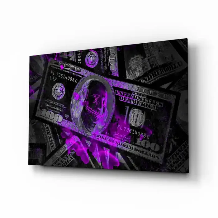 Dollars Glass Wall Art – 28.5 » x 18 «