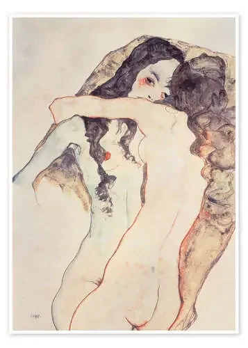 Dos mujeres abrazándose de Egon Schiele ARTOTHEK