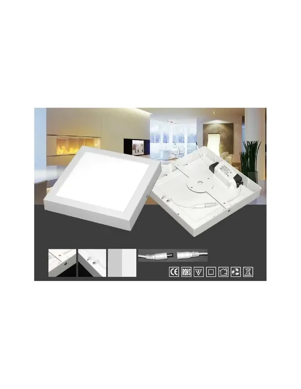 Downlight de Superficie Cuadrado Led 22,5 cm Blanco