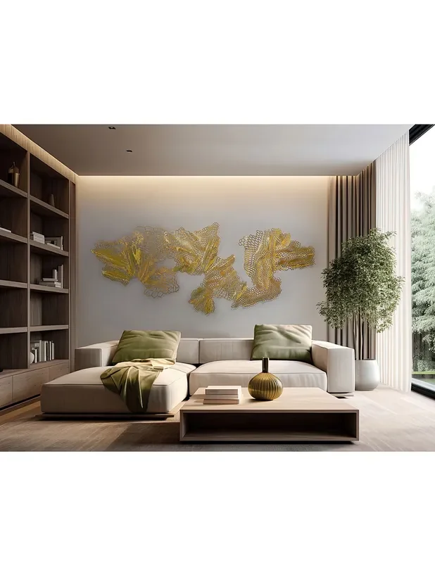 Drako Escultura Pared Acero Dorado Schuller
