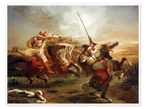 Ejercicios militares de jinetes marroquíes de Eugene Delacroix akg-images
