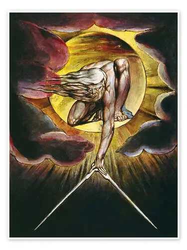 El anciano de los días mide la Tierra con un compás, 1824 de William Blake Master Collection
