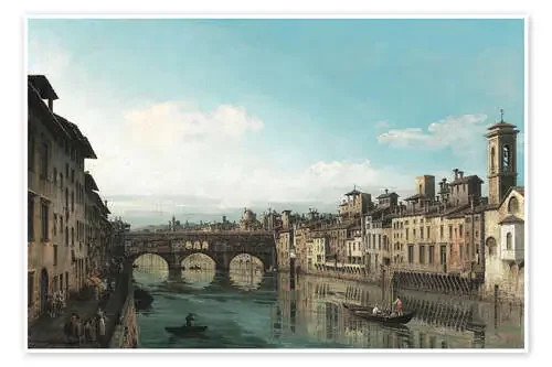 El Arno con el Ponte Vecchio de Bernardo Bellotto (Canaletto) Master Collection