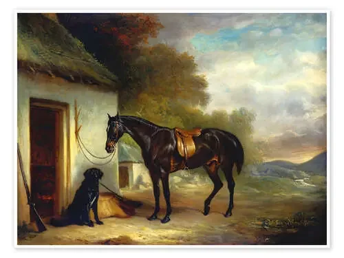 El caballo favorito de Stuart y su perro perdiguero Nell, 1867. de John E. Ferneley Bridgeman Images