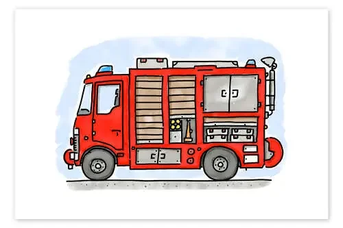 El camión de bomberos de Hugo de Hugos Illustrations